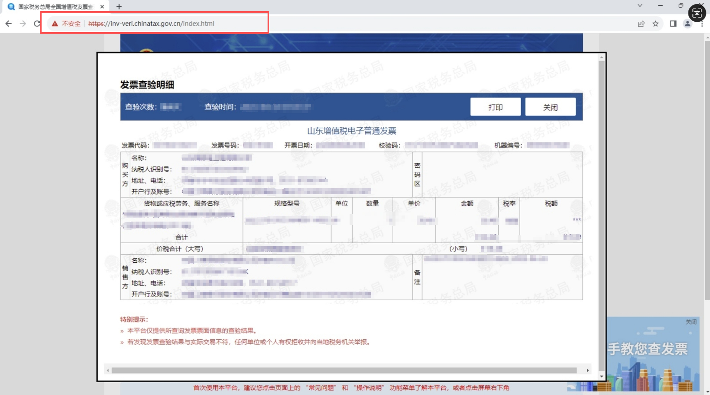 带地址栏的查验截图